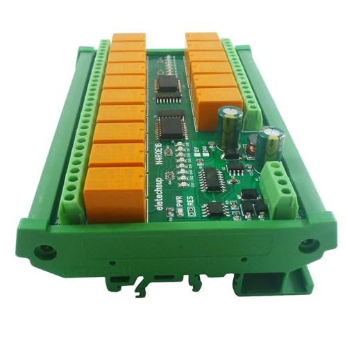 Module relais RS485 Modbus RTU pour centraliser 16 sorties électriques sur rail DIN