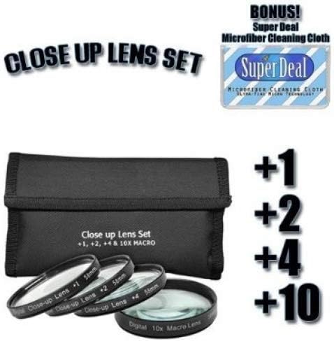 CLASSIC High Definition +1 +2 +4 +10 Close-Up Macro Filter Set + Pouch For The Nikon D3, D40, D40X, D50, D60, D70, D80, D90, D100, D200, D300, D700 Digital SLR Cameras Which Have Any Of These (18-55mm, 55-200mm, 50mm) Nikon Lenses