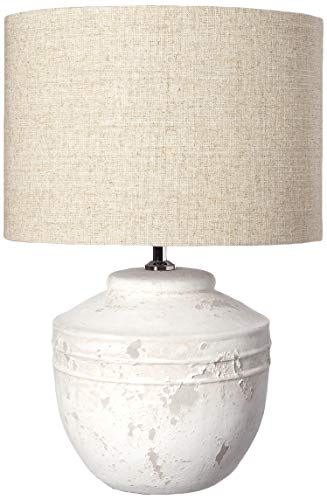 Creative Co-Op Distressed Cement and Linen Table Lamp #TOP20