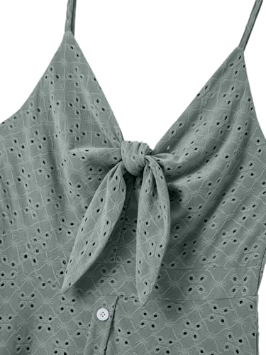 Image of IFFEI Mommy and Me Matching Dresses Womens Eyelet Lace Midi Sundress Sleeveless Summer Dress for Casual Holiday Outfits