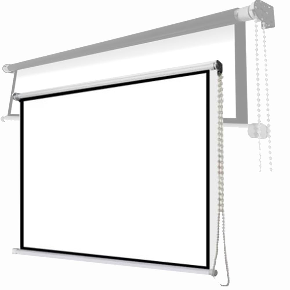 ZYXQQJ 40" 50" 60" Projector Screen Manual Pull Down Projector Movie Screen 16:9 Portable Projection Screen For Office Home Movie Theater(16:9,40")