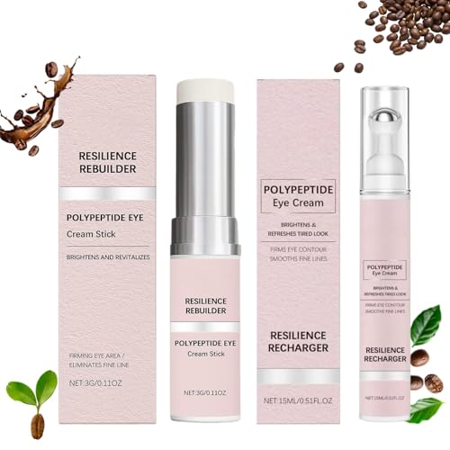 Eye Massager,2PCS E/ye Roller & Eye Cream Set ，for Dark Circles and Puffy Eyes, Cooling Rollerball Massager for Instant Eye Bags Tightening, Wrinkle Stick for EyeCare Treatment