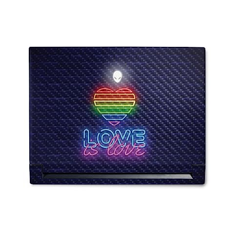 Image of MightySkins Carbon Fiber Skin Compatible with Alienware M18 R1 (2023) Full Wrap Kit - Love is Love | Protective, Durable Textured Carbon Fiber Finish | Easy to Apply & Change Styles | Made in The USA
