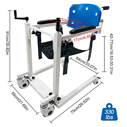 Transfer Wheelchair Patient Lift For Home, Bed To Toilet Transfer Chair With 2 Cushion, Portable Patient Lift Transport Chair, Steel Shower Transfer Wheelchair Lift, Transfer Aid For Elderly #TOP1