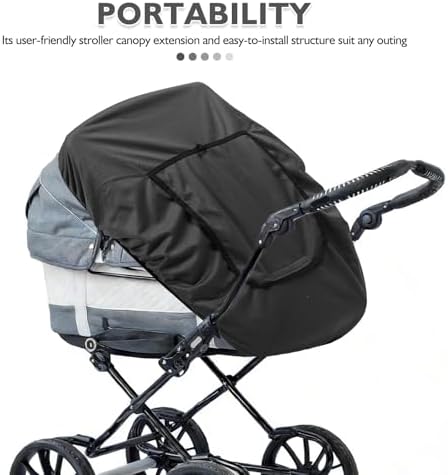 Stroller Sun Shade Cover Attachment Adjustable Canopy Shield - 2