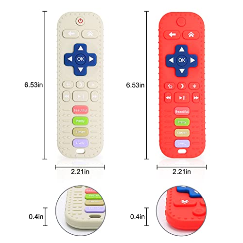 Badespielzeug für ab 3 Monate Baby Silikon Ferngesteuertes Beißspielzeug Zahnungshilfe Spielzeug für Babys Fernbedienung Beißringe aus Silikon mit Beruhigt Babys Wundes Zahnfleisch (2er Set) – Bild 3