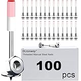 DLronwey 100 piezas de clavos redondos con tuerca de rosca M8 para pistola de clavos de hormigón, dispositivo de ranurado para cables de techo de hormigón