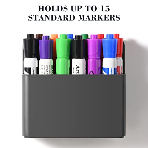 Lidwot Strong Magnetic Marker Holder For Whiteboard/Refrigerator/Blackboard,Suitable For Storing Dry Erase Pens, Whiteboard Erasers, Chalk, Sticky Notes, Etc.,2Piece, Grey #TOP1