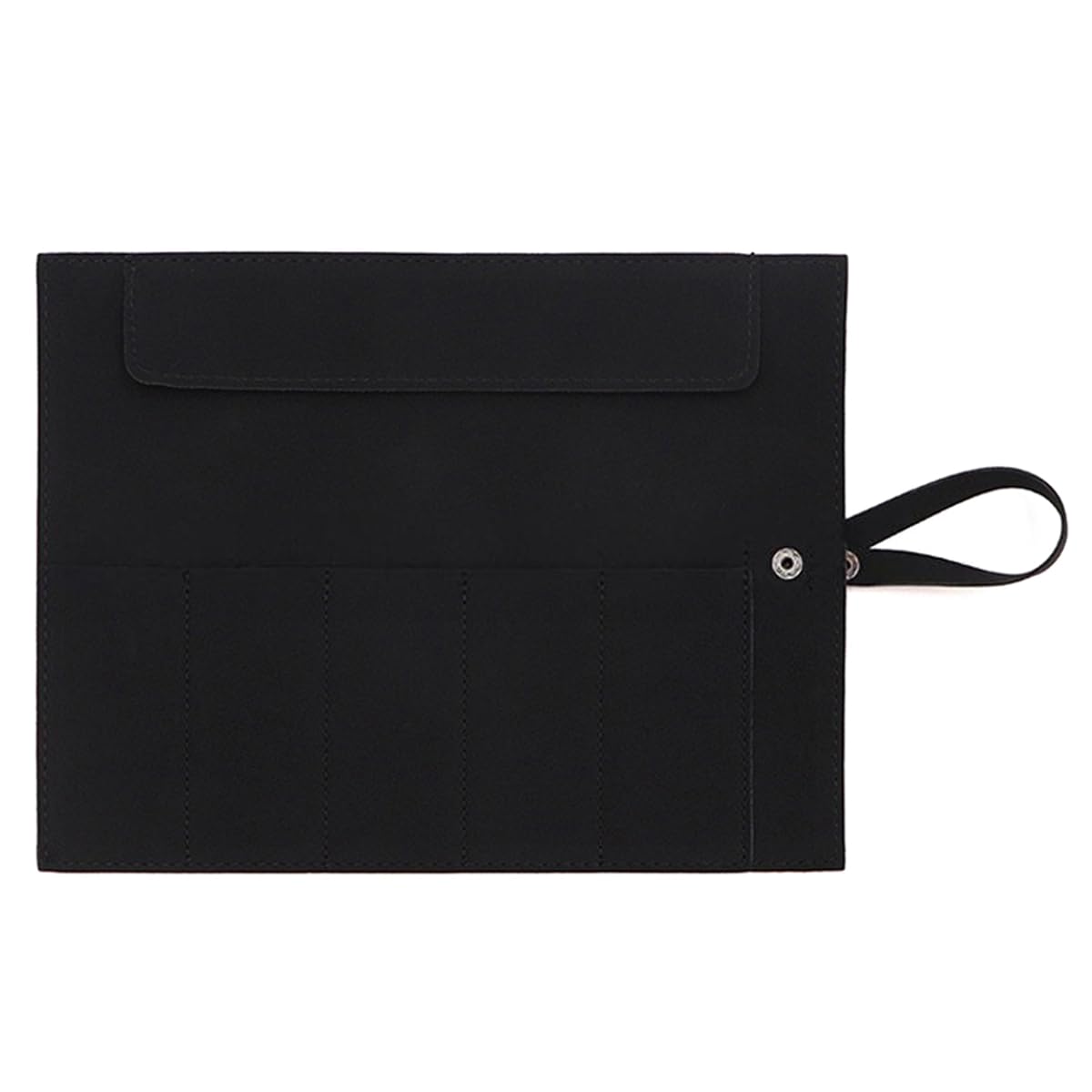 IJSDNVJNDX PU Leather Watch Band Case Organizer, Travel Watch Roll Organizer Portable Storage Bag Black