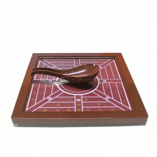 Modelo de Brújula Cuchara Apuntando al Sur, Base de Madera, con Marcaciones Direccionales, Interactivo para Lecciones de Historia