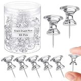 Outus 60 Pcs Giant Push Pins Jumbo Tacks 1/1.8inch Plastic Head for Cork Board Map Posters Decorations Gifts Office School Supplies (Clear)
