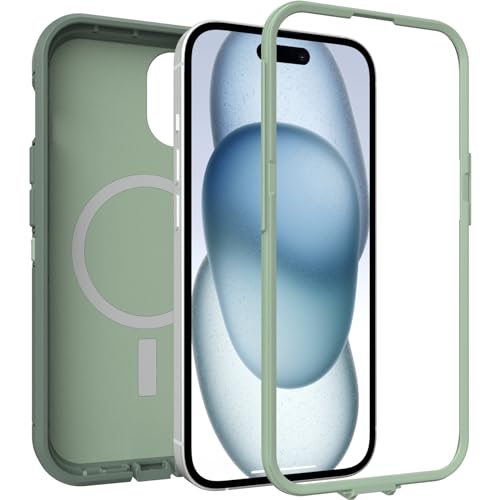 Coque Defender XT iPhone 15 OtterBox antichoc MagSafe cordon robuste vert