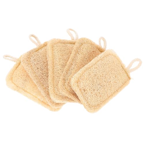 Healeved 5 Cepillos de Esponja Vegetal Natural para Lavar Platos Estropajo Suave para Limpieza de Ollas y Tazas Paquete Económico Reutilizable para Cocina Doméstica