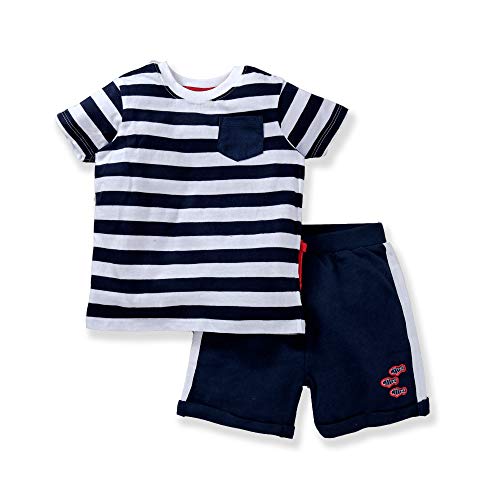 Image of TONYBOY Baby Boy's Cotton Kids Wear (2364 Navy White 6-9 Months)