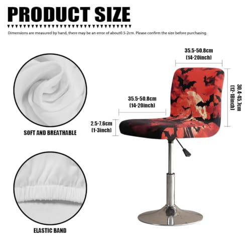 Image of Bat Bar Stool Chair Cover 2 Pack Barstool Slipcovers Counter Stool Chairs Covers with Waterproof Seat Pad Bar Seat Cover with Elastic Bottom