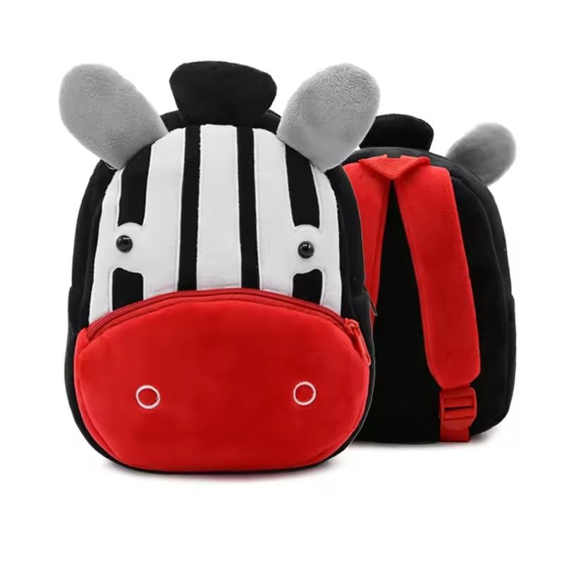 Mochila Infantil animada bichinhos de pelúcia Pequena Bolsa de Passeio para Criança (Zebra)