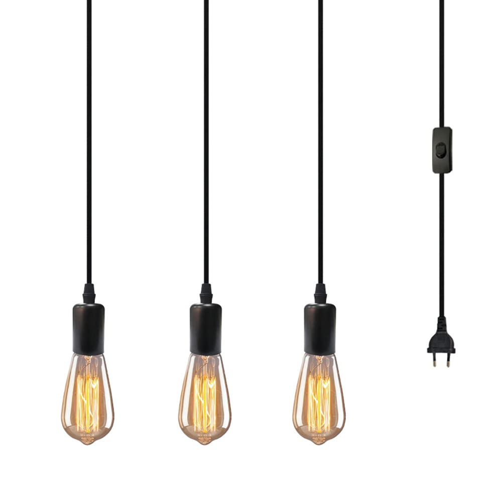 Suspension industrielle vintage 3 lampes pour éclairer efficacement une cuisine