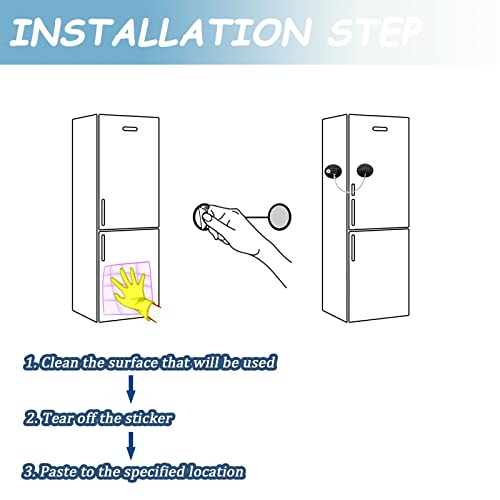 2 Pcs Refrigerator Lock, Fridge Locks For Kids, Cabinet Locks With Keys, Mini Fridge Locks For Kids, Used In Refrigerator Door, Cabinets, Drawers, Toilet Seat (Black Rotundity-2 Pack) #TOP3