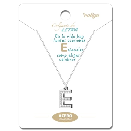 Collar Letra Inicial Acero Inoxidable con Piedras de Circonita Brillantes Colgante Inicial de Nombre A-Z Regalo para Mujer, Día de Madre