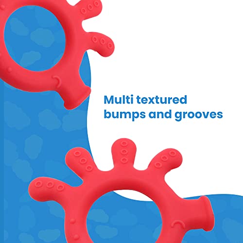 Image of Gadgetime USA Silicone Baby Finger Teether Toy - Handheld Teething Relief Toy for Babies, Toddlers, Infants, Girls & Boys - Baby Chew Toy - Stimulating & Soft Soothing Chew Toys - BPA Free