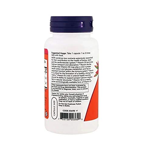 Vitamina d3+k2 Now 120s Nowfoods