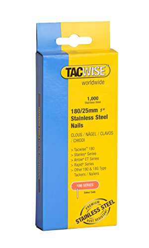 Tacwise 1066 - Clavos de acero inoxidable de tipo 180/25 mm, caja de 1000 unidades