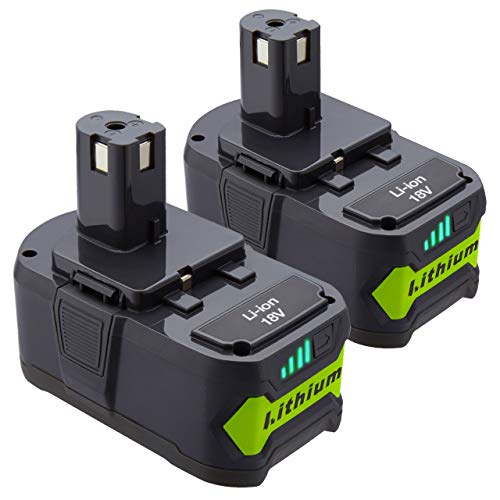 Dutyone 2Pack 5000mAh Replacement Battery for Ryobi 18V Lithium Ion Battery P102 P103