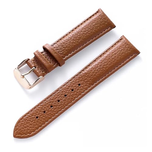 Bracelet de montre en cuir véritable de vache au grain litchi élégant