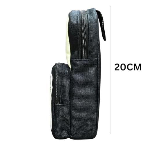 Image of Funfob Panda Pencil Pouch for School College for Pen Pencil Panda Pencil Box Travel or Cosmetic Case | Panda Green Black Pouch