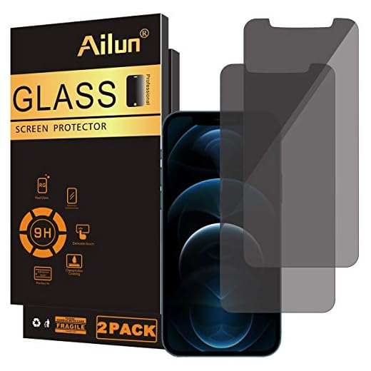 Ailun Privacy Screen Protector for iPhone 12 Pro Max 2020 [6.7 Inch] 2Pack Anti Spy Private Case Friendly Tempered Glass [Black][2 Pack]