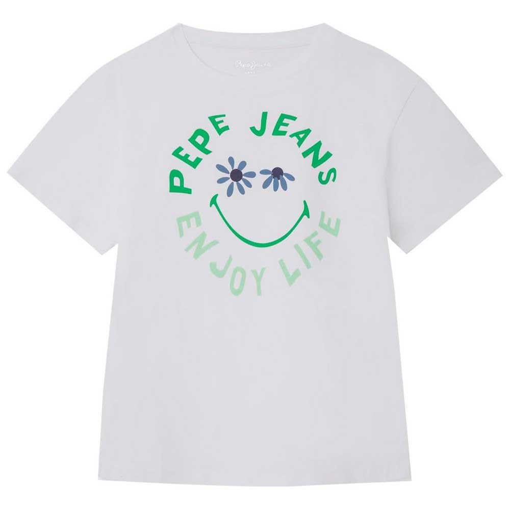 Pepe Jeans Girl's Oda T-Shirt, White (White), 4 Years