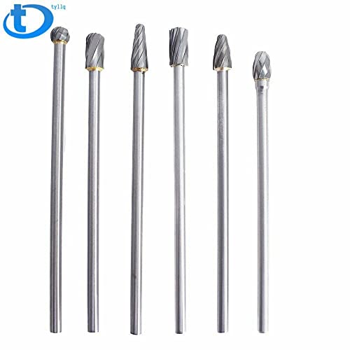 Juego de 6 fresas rotativas de carburo 10mm con mango 6mm miniatura 4