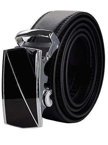 NYFASHION101 Men's Genuine Leather Ratchet Dress Trim to Fit Belt with Automatic Buckle