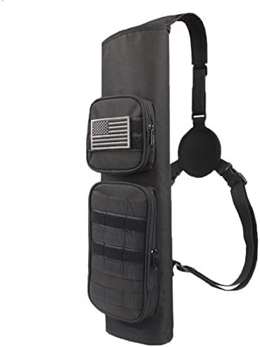 KRATARC Archery Back Arrows Quiver Bag with Molle System and Pockets for Hunting Shooting Target Practice