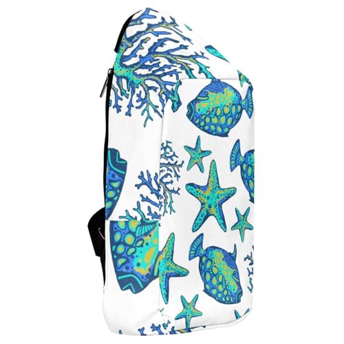 Mochila bandolera ergonómica y multicolor con diseño marino ideal para organizar tus objetos 4