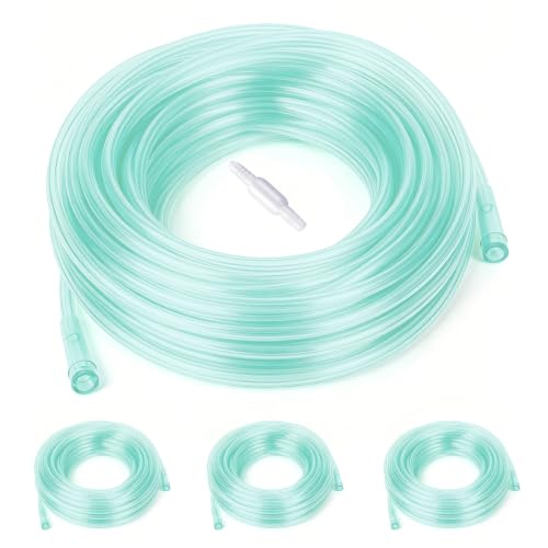 ANSNF 50Ft Oxygen Tubing Crush Resistant High Flow Oxygen Tubing 3 Pack Green Oxygen Tubing Non Kinking Oxygen Tubing with Oxygen Tubing Connector