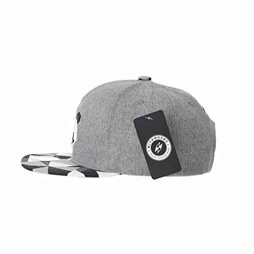 Withmoons Snapback Hat Panda Bear Paper Fold Patch Geometry Pattern Flat Brim Cotton Baseball Cap Tr2935 (Grey) #TOP1