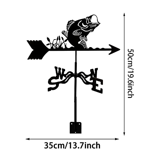 Girouette de ferme poisson-chat, kit indicateur de vent extérieur - 5