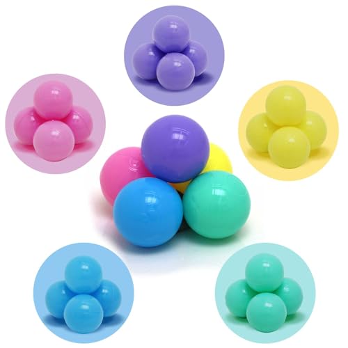 LittleTom Ab Null: 50 Bunte Bälle für Bällebad Baby Spielbälle 5,5cm - Indoor Outdoor Spielzeug für Spielzelt Spieltunnel Bällebad Kinder Plastikbälle Klein - Babyspielzeug Bällchenbad für Babys