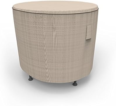 Budge P5A31PM1 English Garden Round Patio Table Cover Heavy Duty and Waterproof, Small, Two-Tone Tan