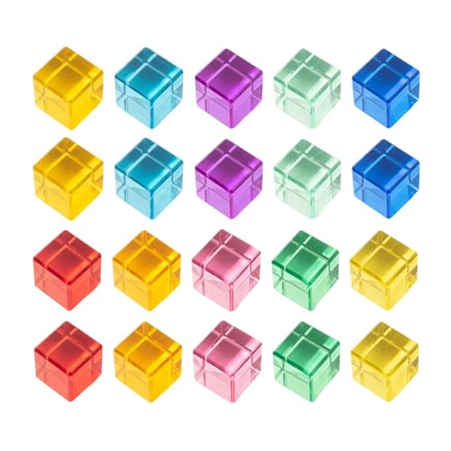 Cubes de construction acrylique transparents Sharplace pour jeux sensoriels, 20 pièces