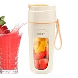 Smoothies Maker, kabellos, Mini-Entsafter, wiederaufladbar, tragbare Fruchtflasche, Becher mit 340 ml, 3000 mAh, für gefrorene Getränke, Camping, Outdoor, Zuhause