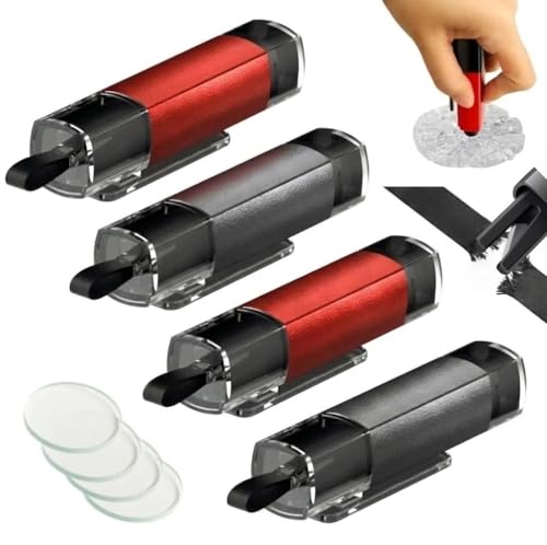 Image of 4 Pack Car Window Breaker and Seatbelt Cutter, Spring-Loaded Emergency Escape Tool, Professional Underwater Glass Breaker, Automotive Safety Hammer for Family Cars, Trucks, SUVs (Red /Gray)
