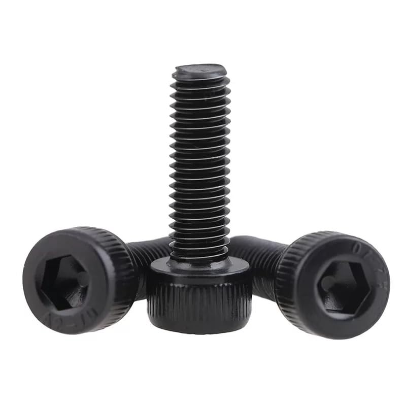 M25 Black 12.9 Steel Hex Socket Cap Head Screws Bolts Pitch 1.0/1.5/2 / 3 (M25-1.0 x 190mm, 5pcs)