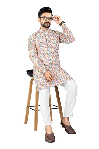 Image of Trustous Kurta Pyjamas set for Mens | Pyjamas with kurta PRINTED and classis look |KURTA Pyjamas SET