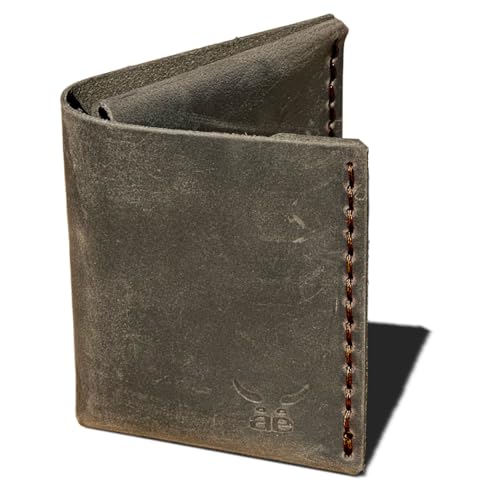 Premium wallet MONO aus grauem Nubuk für Männer • feiner Seidenglanz: erhlich, exklusiv, metallfrei • für Scheine bis 200€, Münzen & 10+ Karten • fair made in Füssen