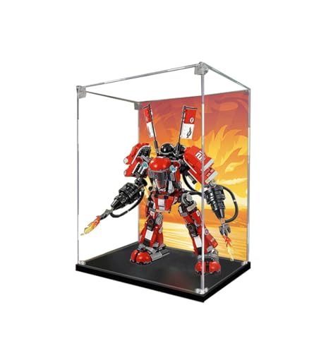 TRUSTFAR Vitrina acrílica a prueba de polvo diseñada para LE-GO 70615 Mecha Building Block, caja transparente, caja expositora compatible con Le-go 70615 (sin modelo) (fondo)