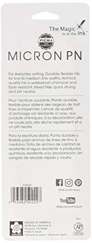 Sakura Black Pigma Micron Pn Pens .45Mm 3/Pkg, 3 Count (Pack Of 1), Original Version #TOP1