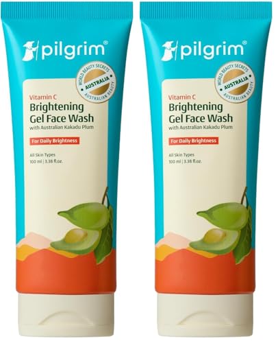 Image of Pilgrim Australian Vitamin C Gel Face Wash for for dry /radiant /glowing skin with Kakadu Plum & Lime Pearl | Women & Men | 100 ml (Pack of 2)