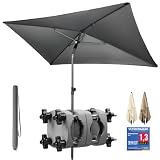 4smile Sonnenschirm Balkon SunnyShade 3-in-1 SET in Anthrazit - UPF...